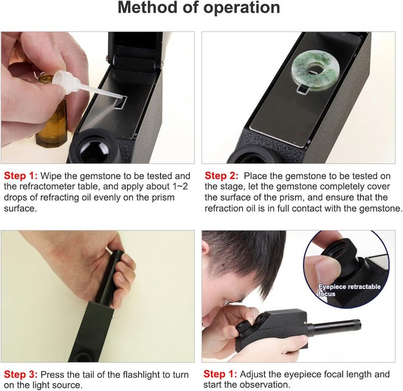 CXCTCT Gem Tester,Gem Tester for All Stones,Gemstones Refractometer High Accuracy Identification Quick Kit Jewelry - Image 5